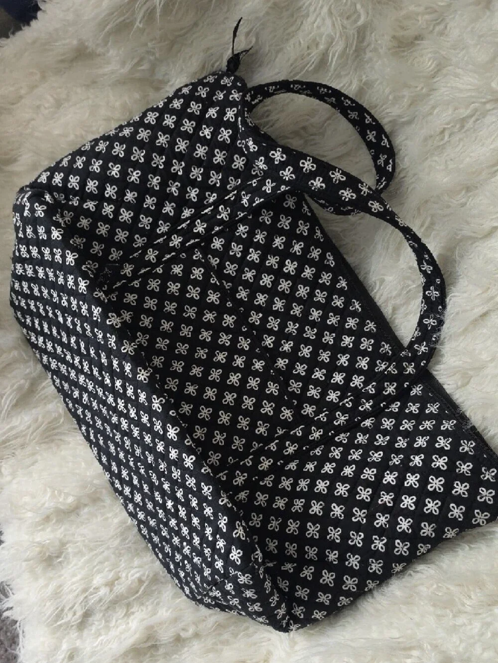 Large Black Quilted Vera Bradley Tote Bag